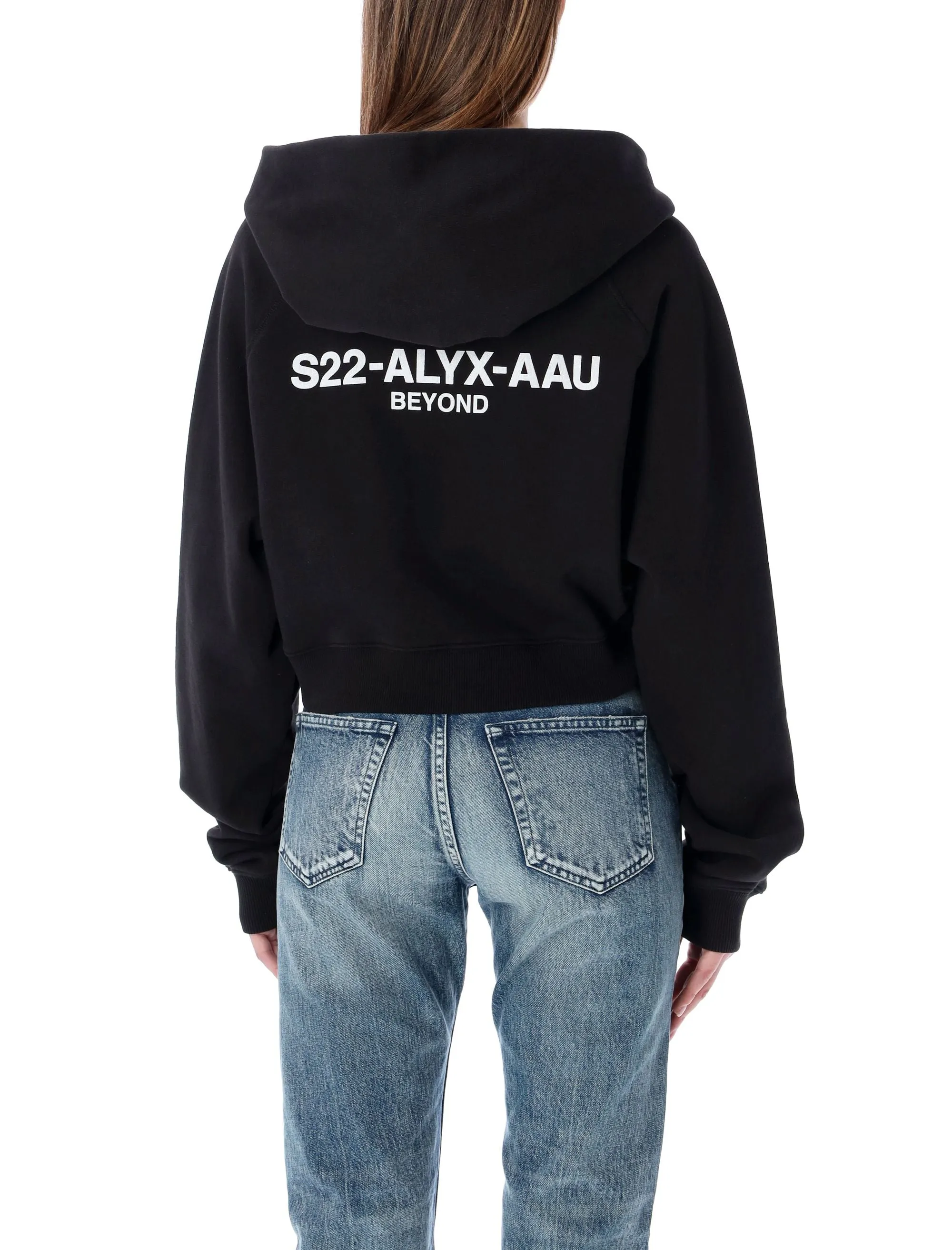 1017 ALYX 9SM Distressed Cropped Hoodie
