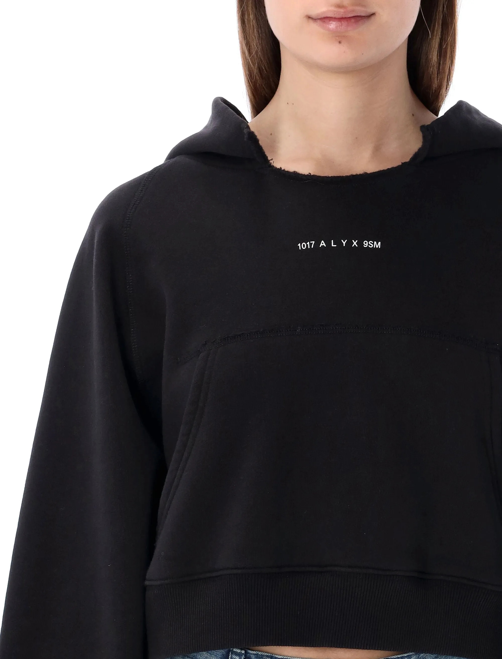 1017 ALYX 9SM Distressed Cropped Hoodie