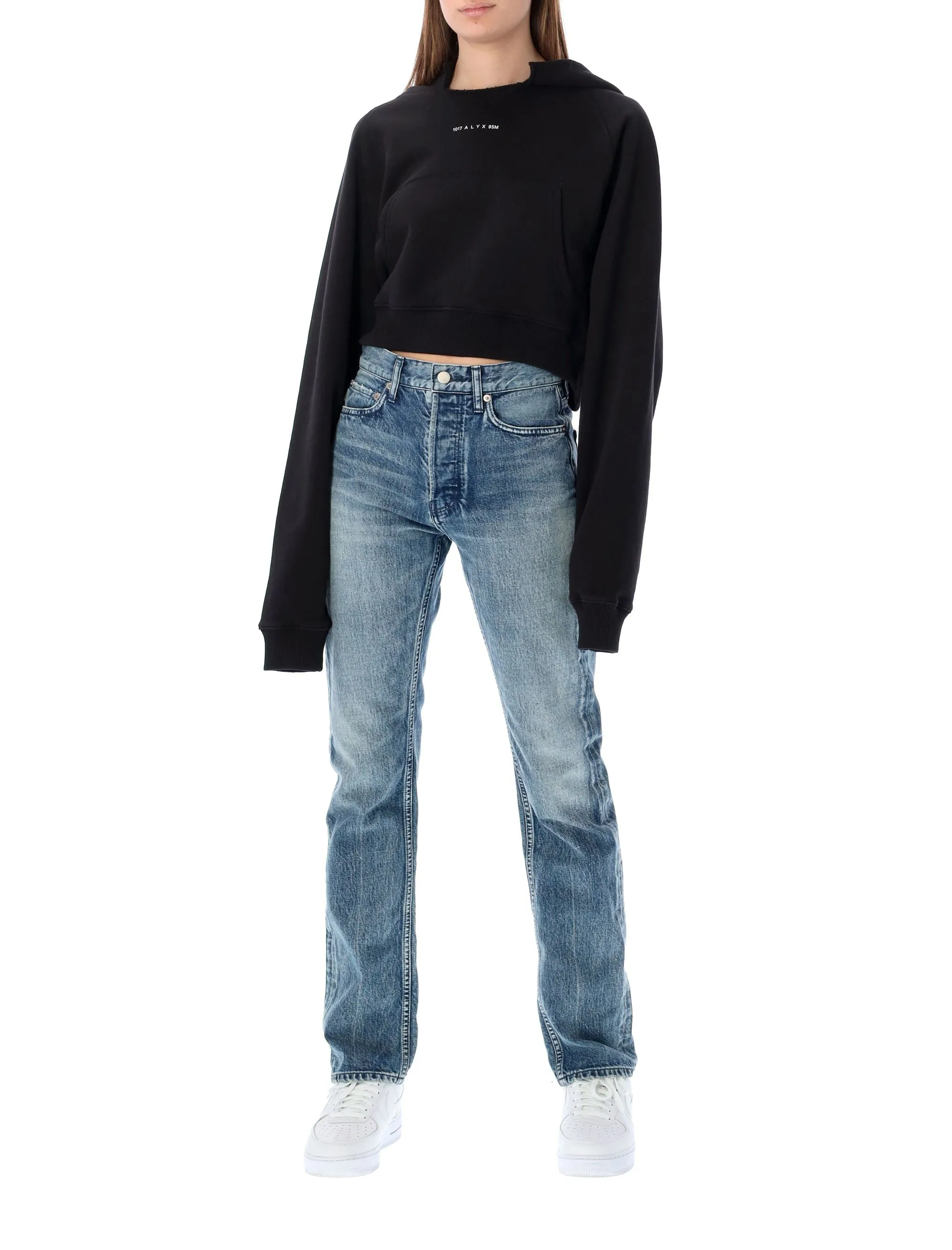 1017 ALYX 9SM Distressed Cropped Hoodie