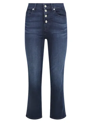 7 For All Mankind Faded Cropped Jeans
