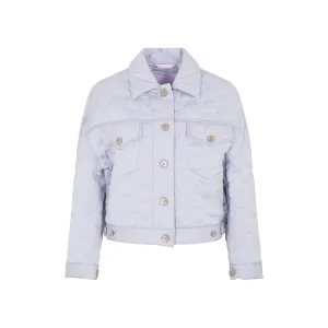 Acne Studios Floral Embroidered Cropped Denim Jacket