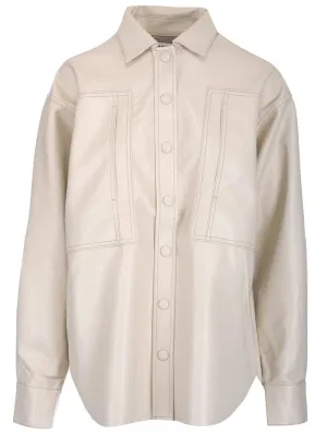 AGOLDE Faux-Leather Single-Breasted Shirt