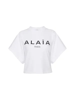 Alaa Logo Printed Kimono-Sleeve T-Shirt