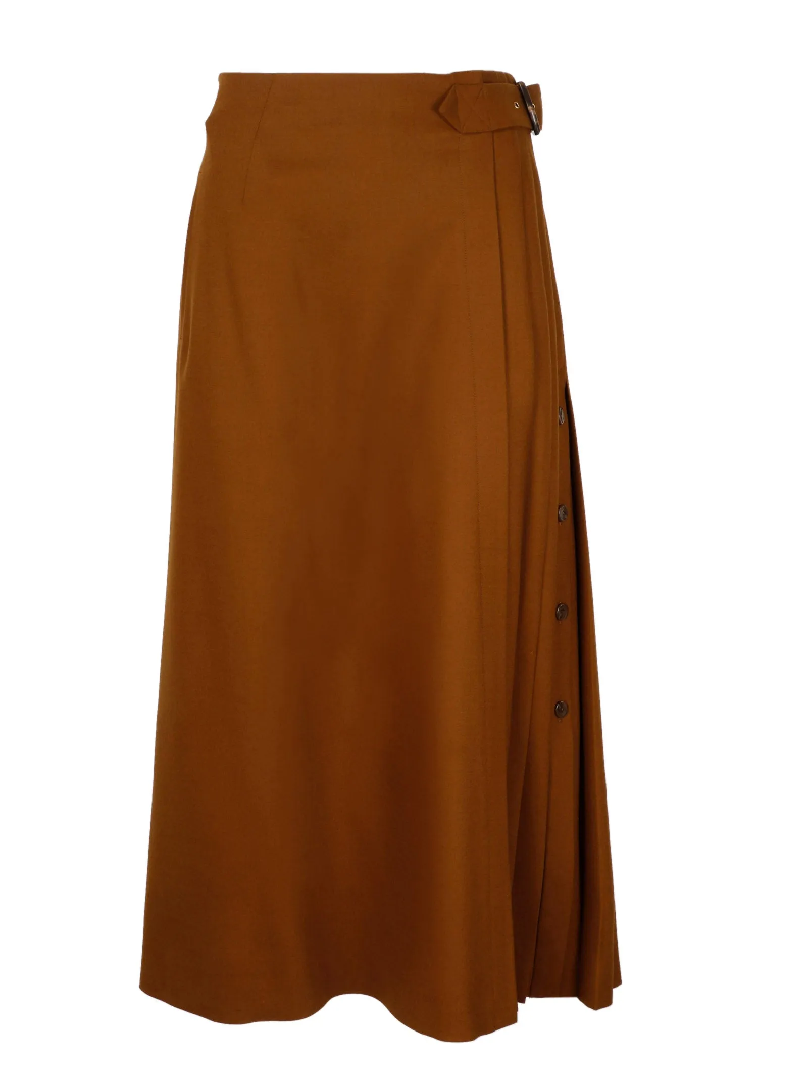 Alberta Ferretti A-Line Pleated Midi Skirt