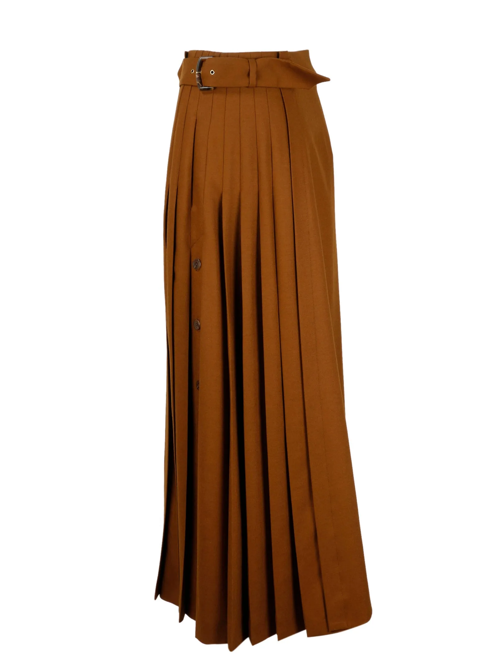 Alberta Ferretti A-Line Pleated Midi Skirt