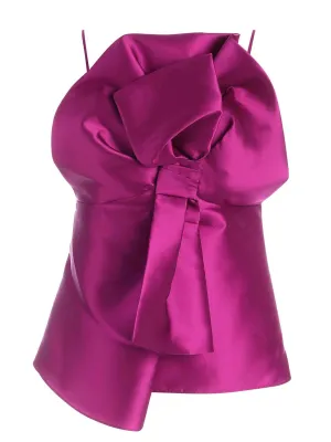 Alberta Ferretti Bow Detailed Satin Top