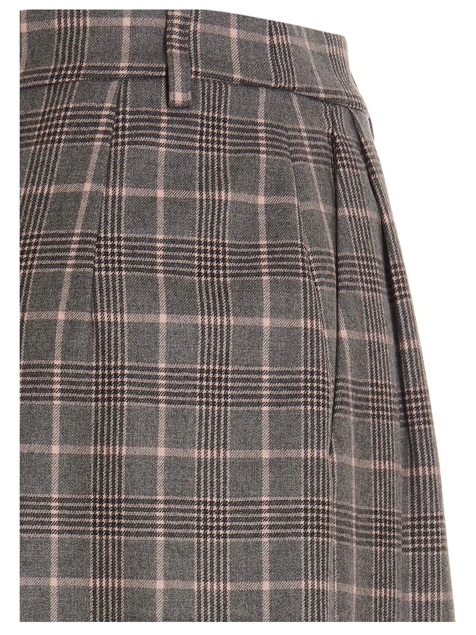 Alberta Ferretti Checked High-Waisted Shorts