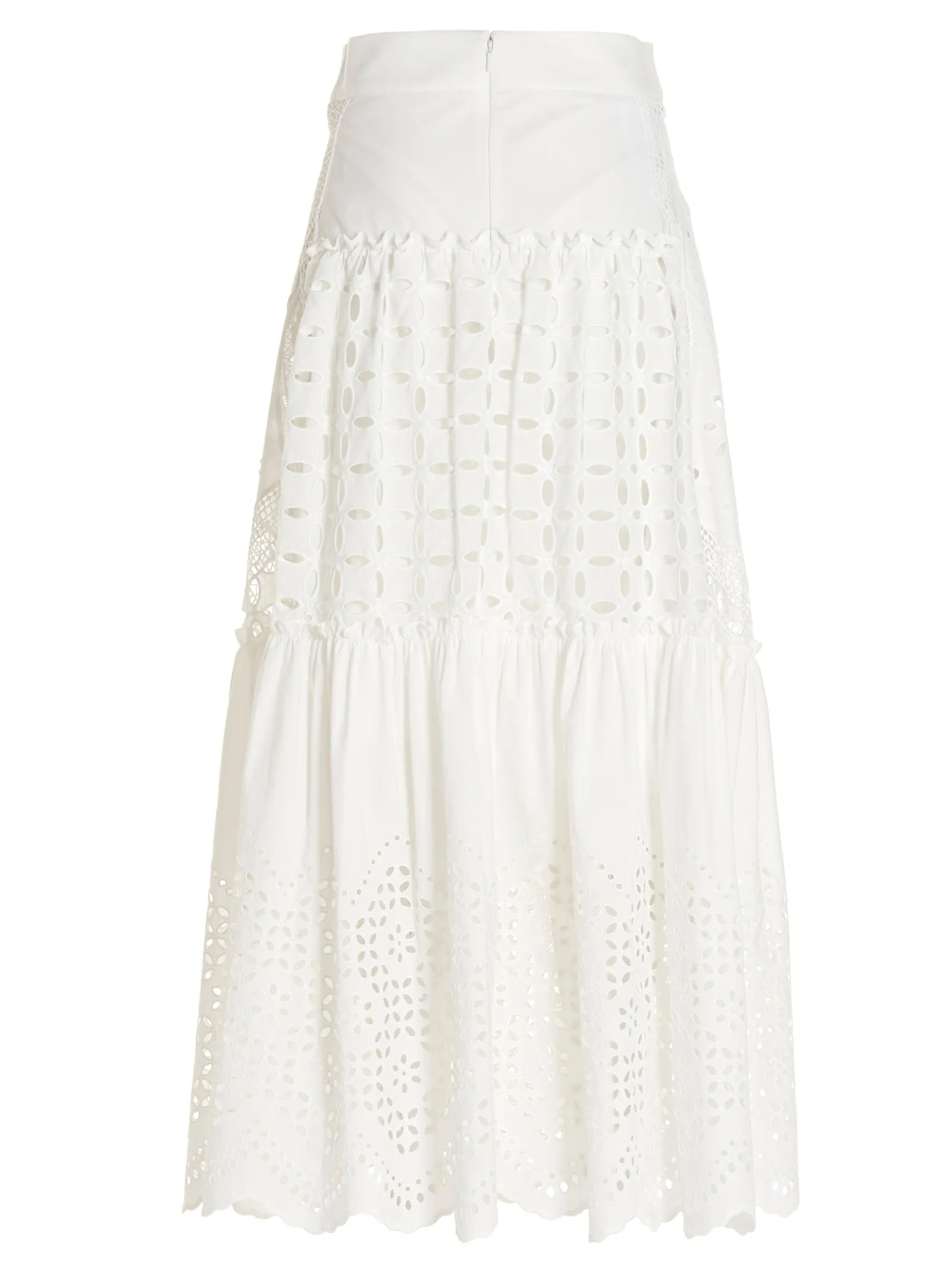 Alberta Ferretti High Waist Tiered Skirt