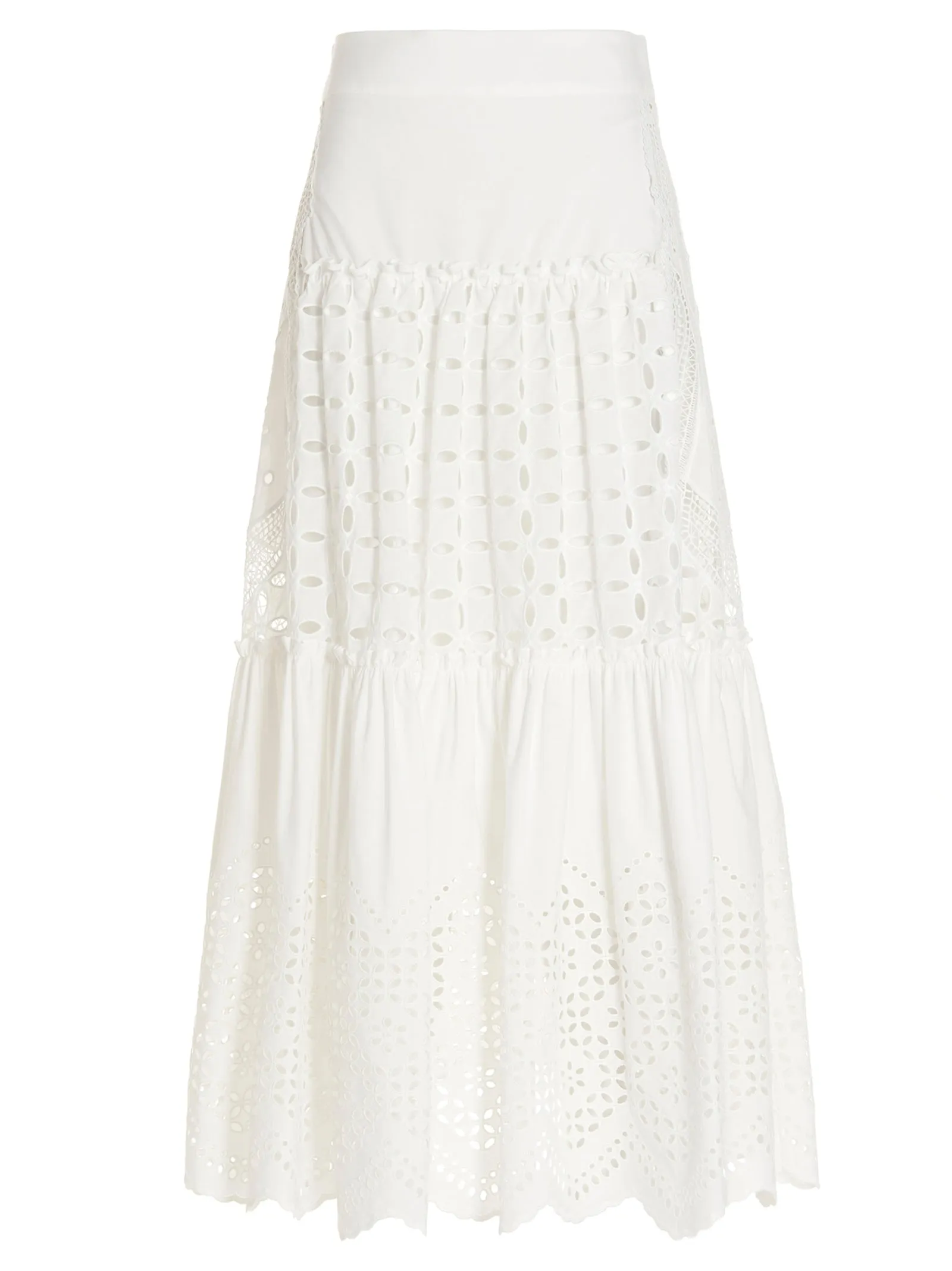 Alberta Ferretti High Waist Tiered Skirt