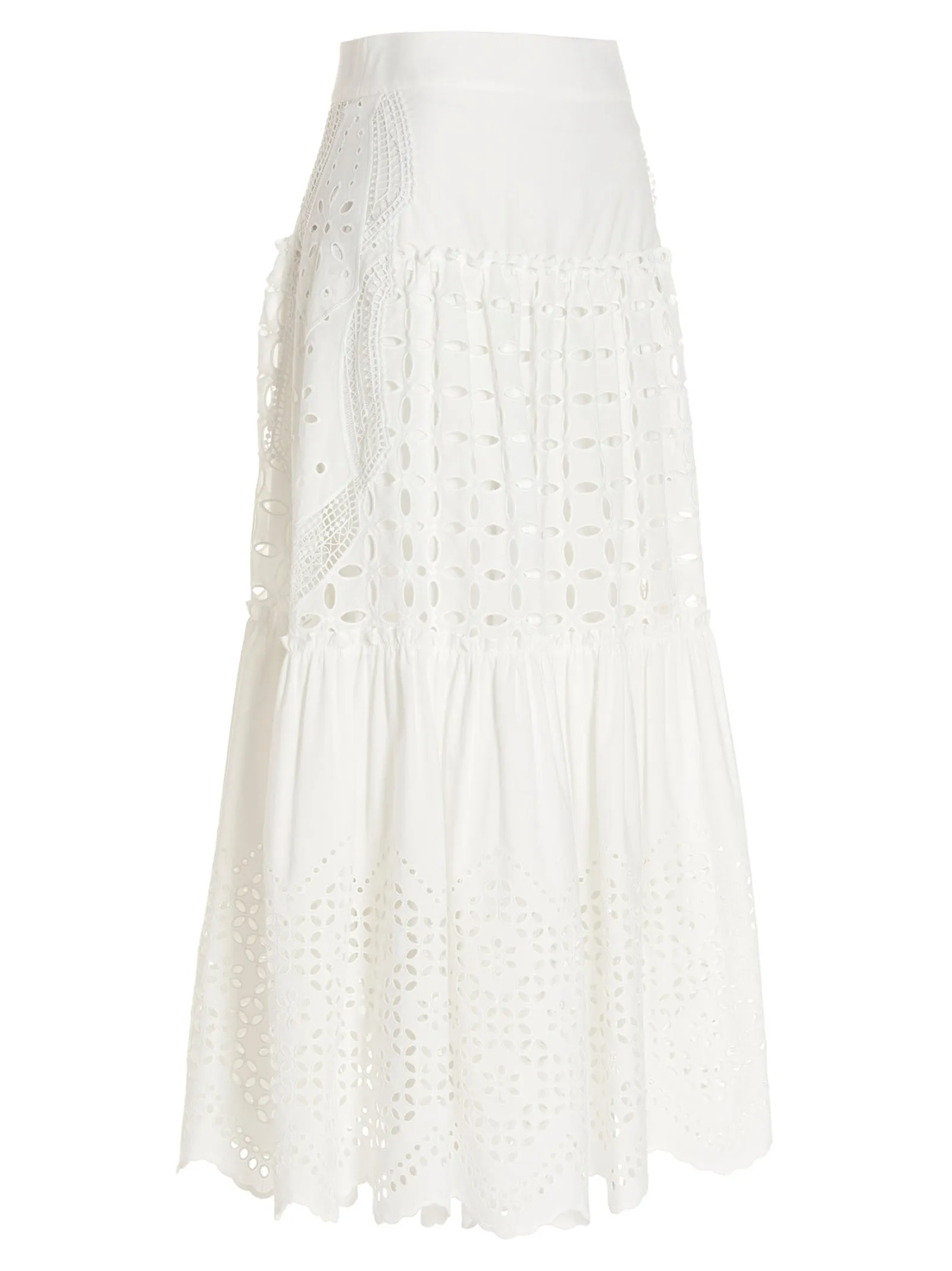 Alberta Ferretti High Waist Tiered Skirt