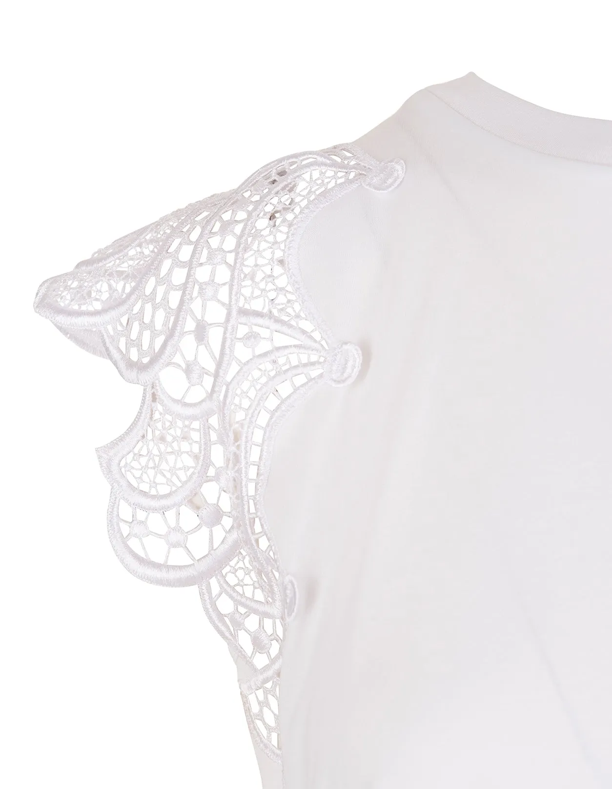 Alberta Ferretti Lace Detail Crewneck Top