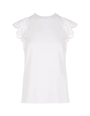 Alberta Ferretti Lace Detail Crewneck Top
