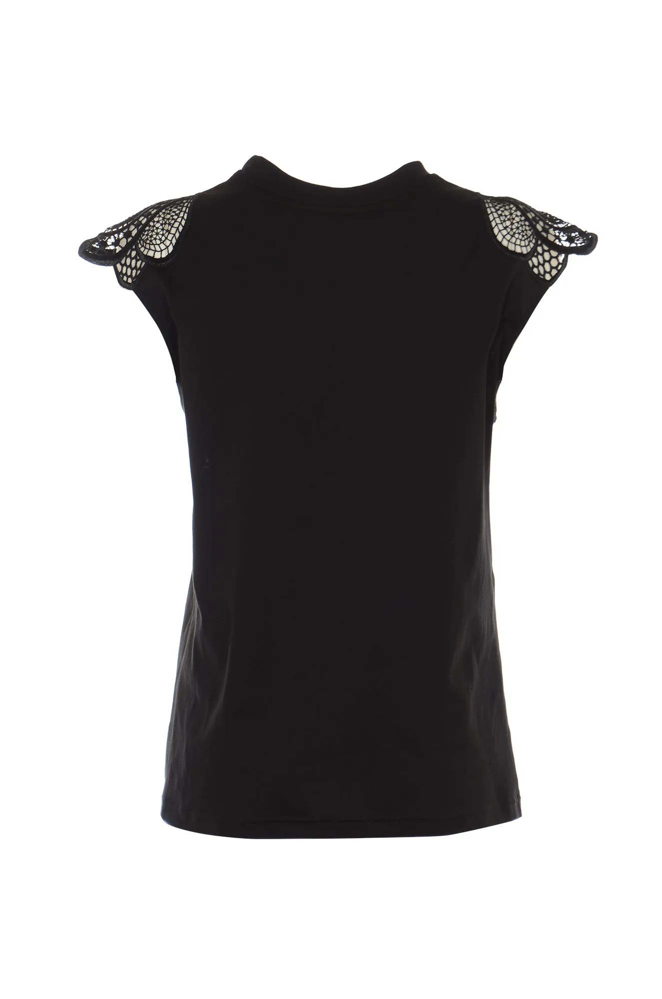 Alberta Ferretti Lace Detail Crewneck Top