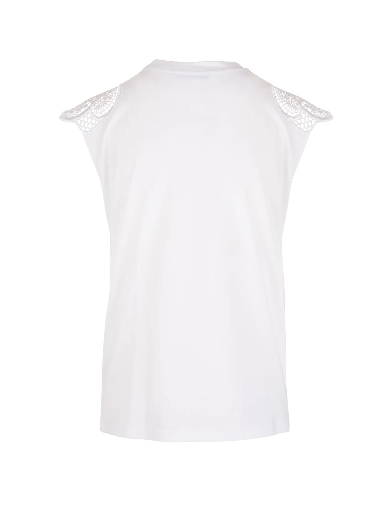 Alberta Ferretti Lace Detail Crewneck Top