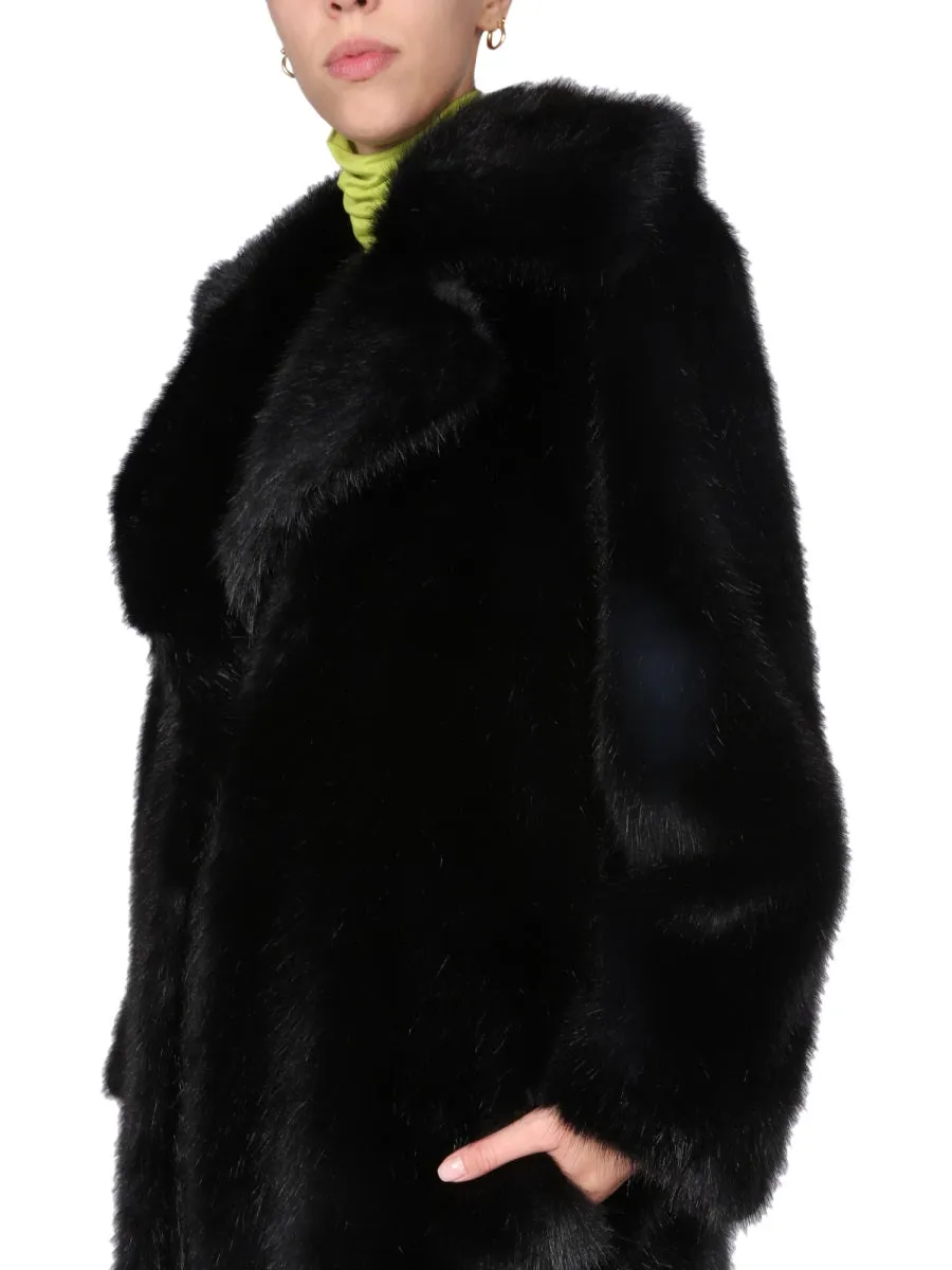 Alberta Ferretti Single Breasted Eco-Fur Coat