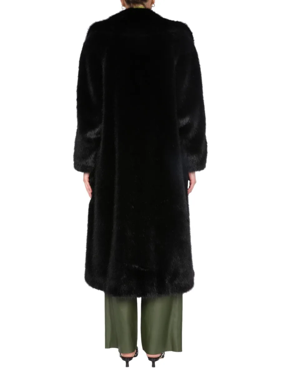 Alberta Ferretti Single Breasted Eco-Fur Coat