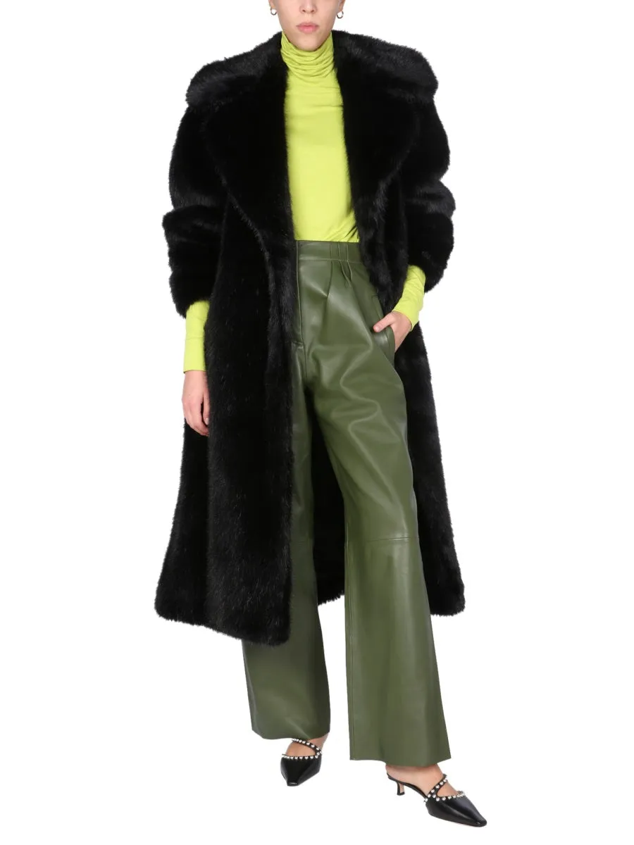 Alberta Ferretti Single Breasted Eco-Fur Coat