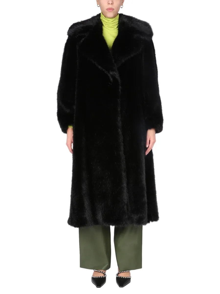 Alberta Ferretti Single Breasted Eco-Fur Coat