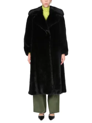 Alberta Ferretti Single Breasted Eco-Fur Coat