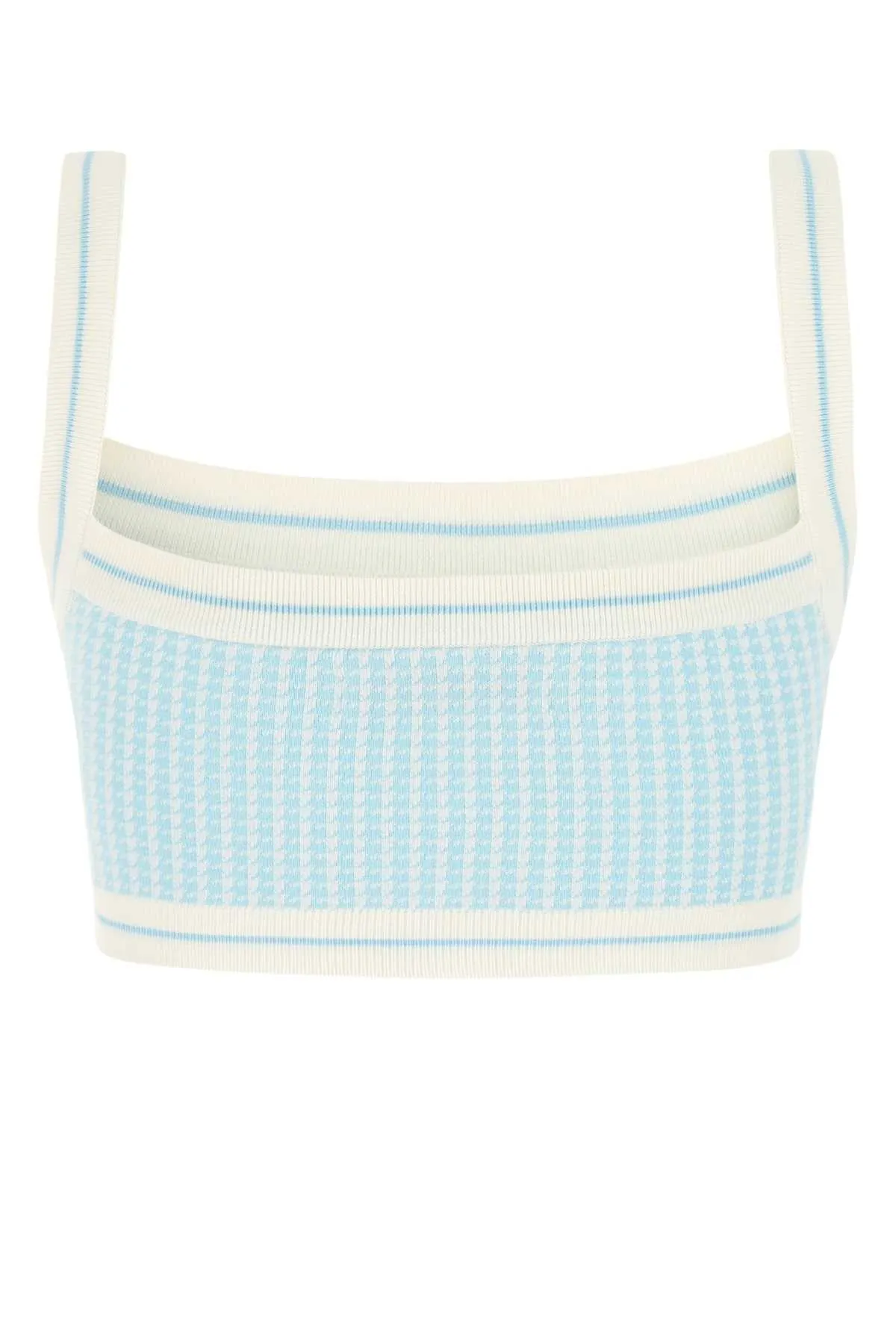Alessandra Rich Button Detailed Knitted Crop Top