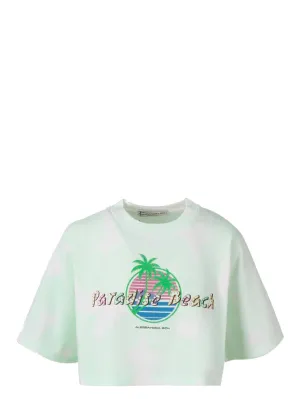 Alessandra Rich Graphic Print Cropped T-Shirt