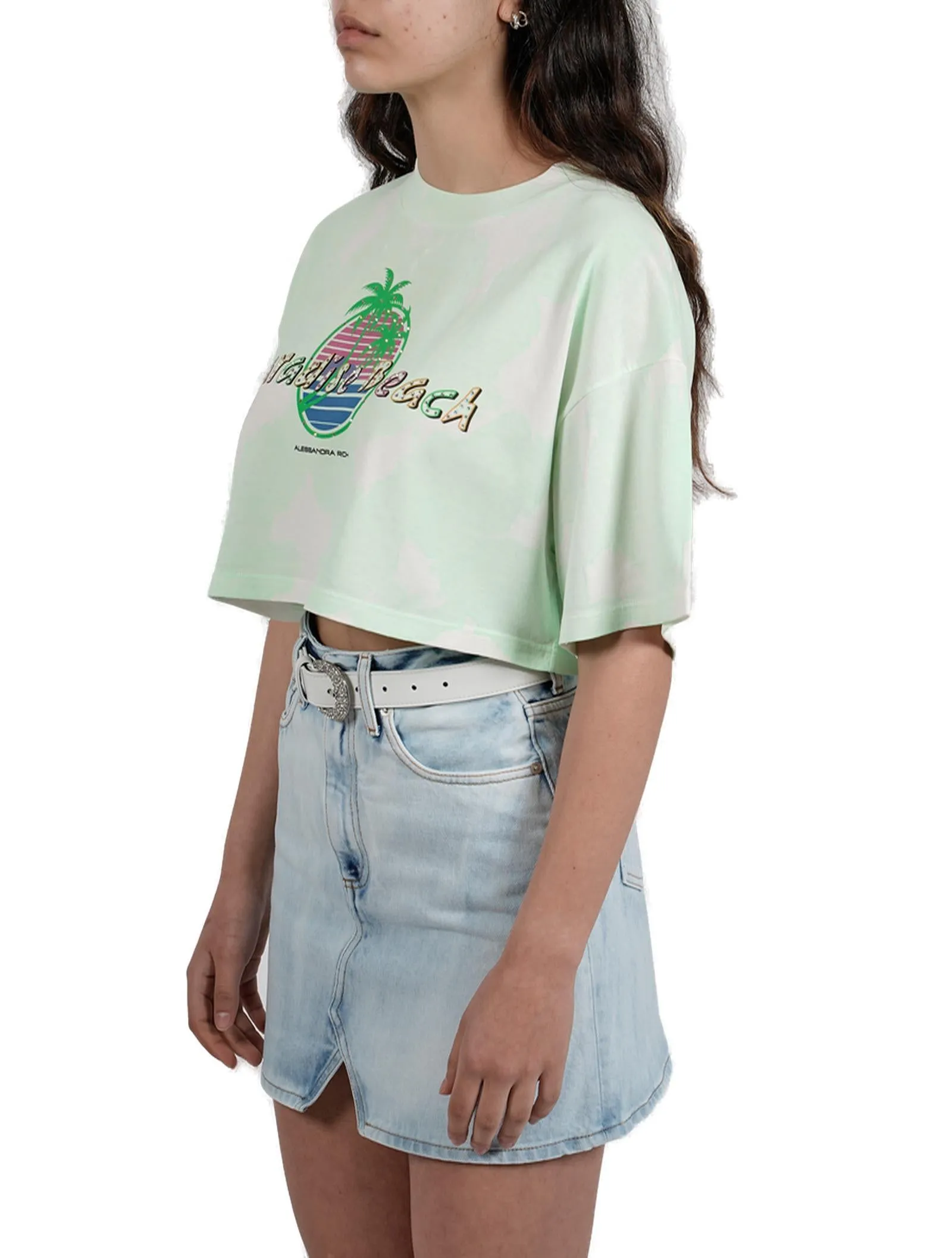 Alessandra Rich Graphic Print Cropped T-Shirt