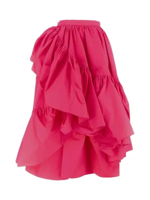 Alexander McQueen Asymmetric Ruffled Midi Skirt