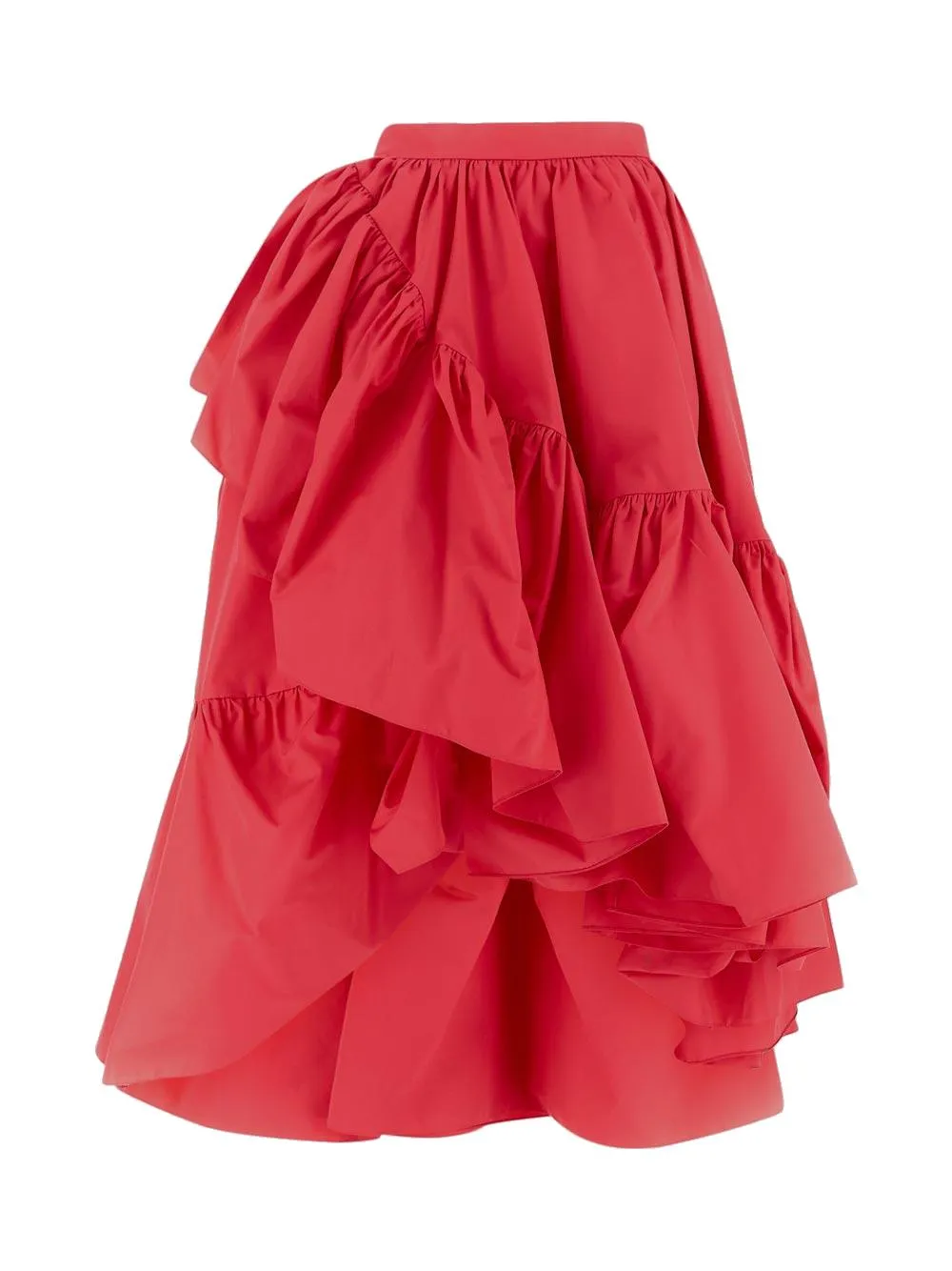 Alexander McQueen Asymmetric Ruffled Midi Skirt