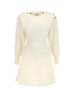 Alexander McQueen Button Detailed Mini Dress