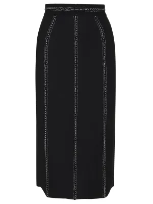 Alexander McQueen High Waist Striped Midi Skirt