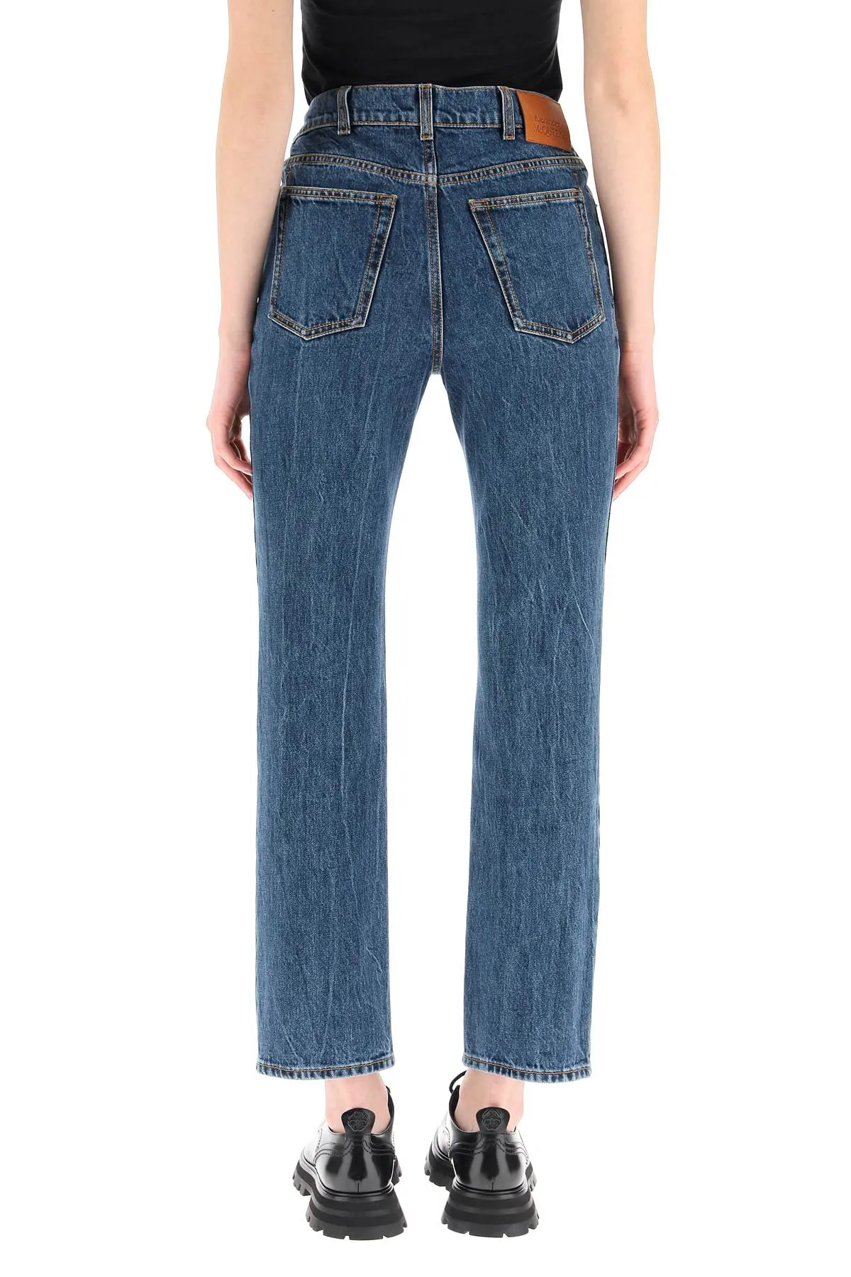 Alexander McQueen High-Waisted Straight Leg Jeans