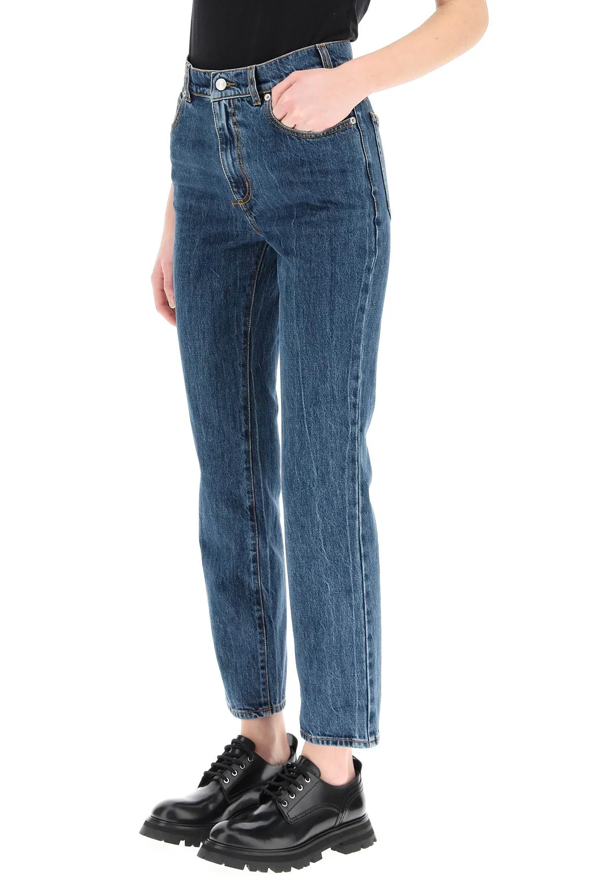 Alexander McQueen High-Waisted Straight Leg Jeans