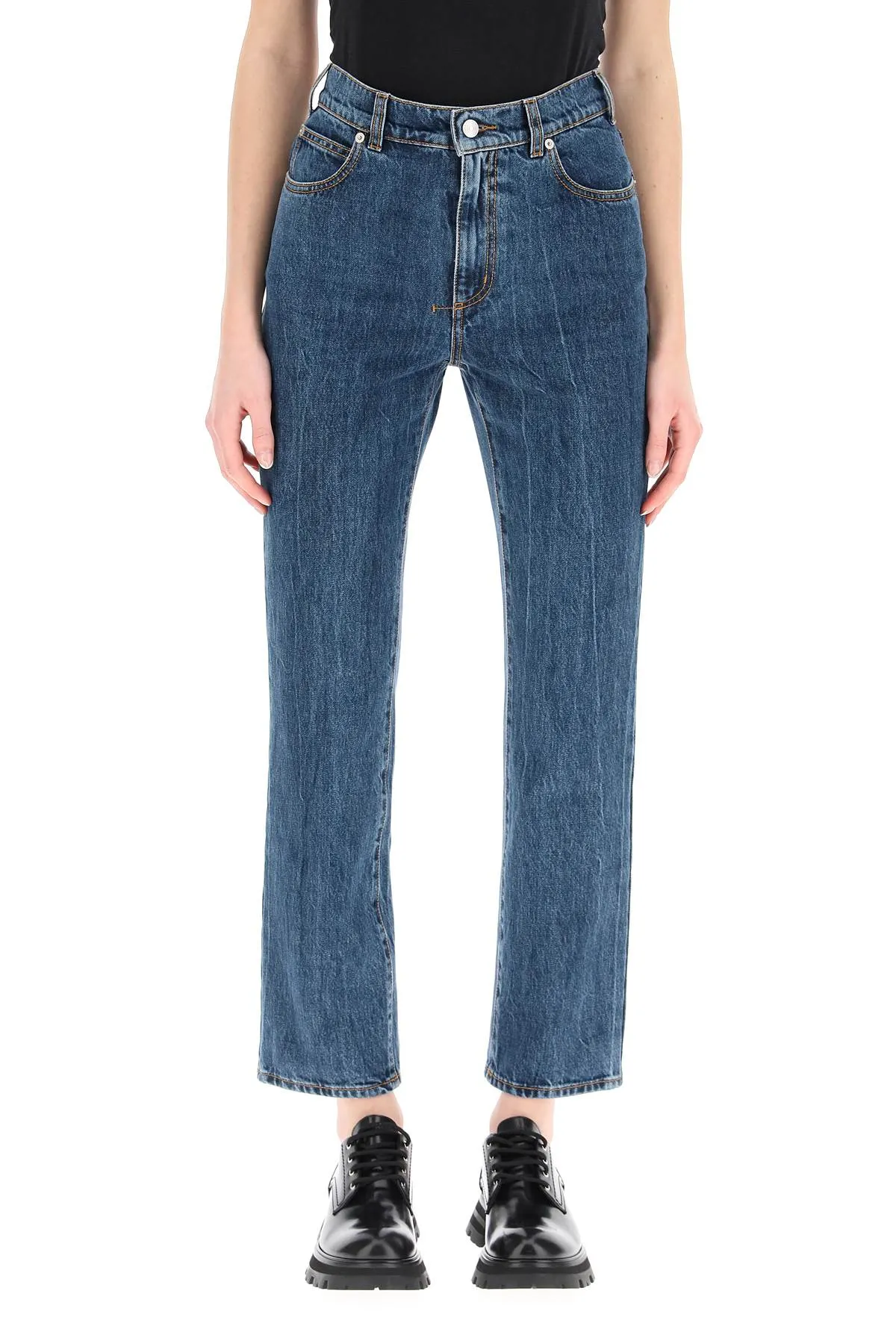 Alexander McQueen High-Waisted Straight Leg Jeans