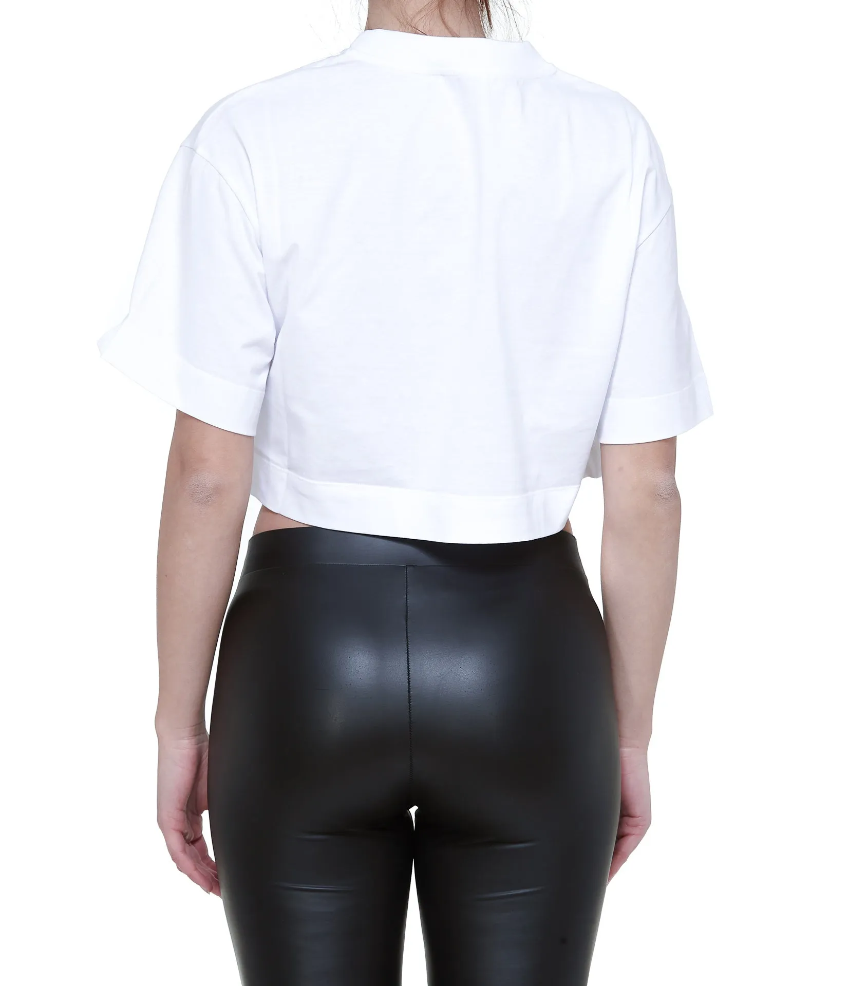 Alexander McQueen Logo Printed Cropped T-Shirt
