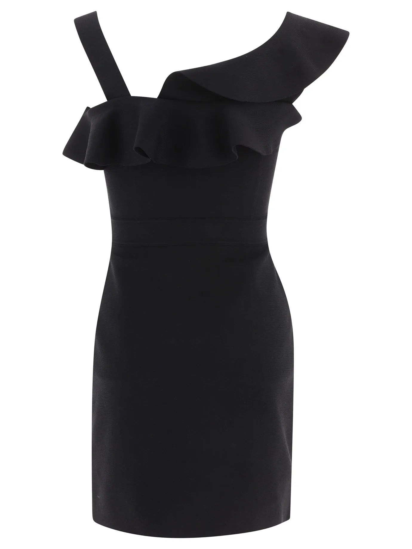Alexander McQueen Ruffle Detailed Asymmetric Dress