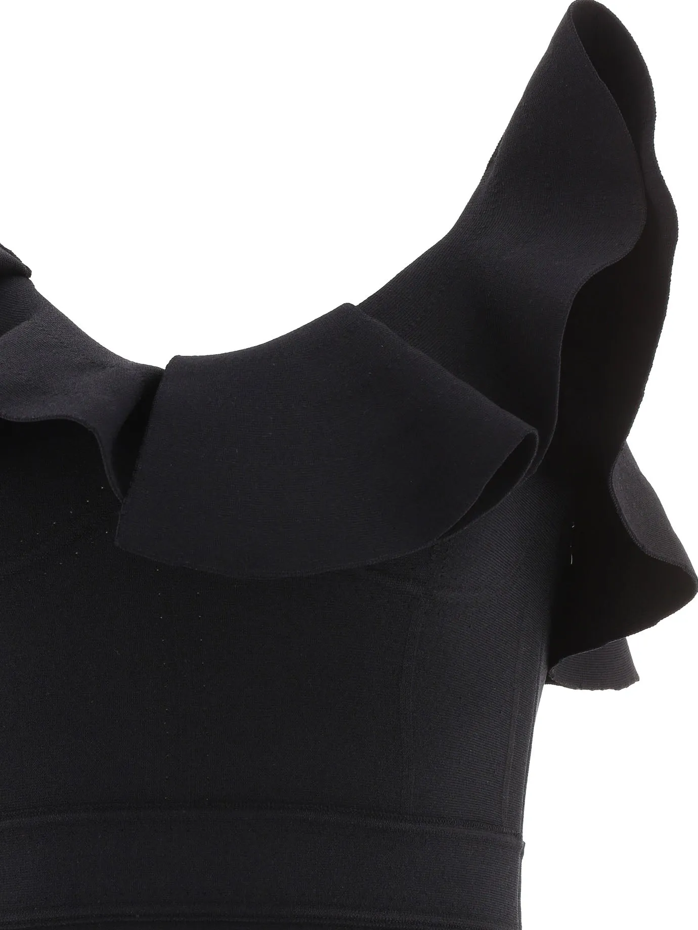 Alexander McQueen Ruffle Detailed Asymmetric Dress