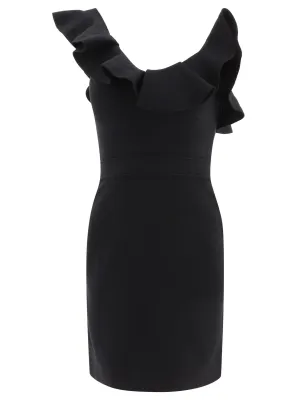 Alexander McQueen Ruffle Detailed Asymmetric Dress