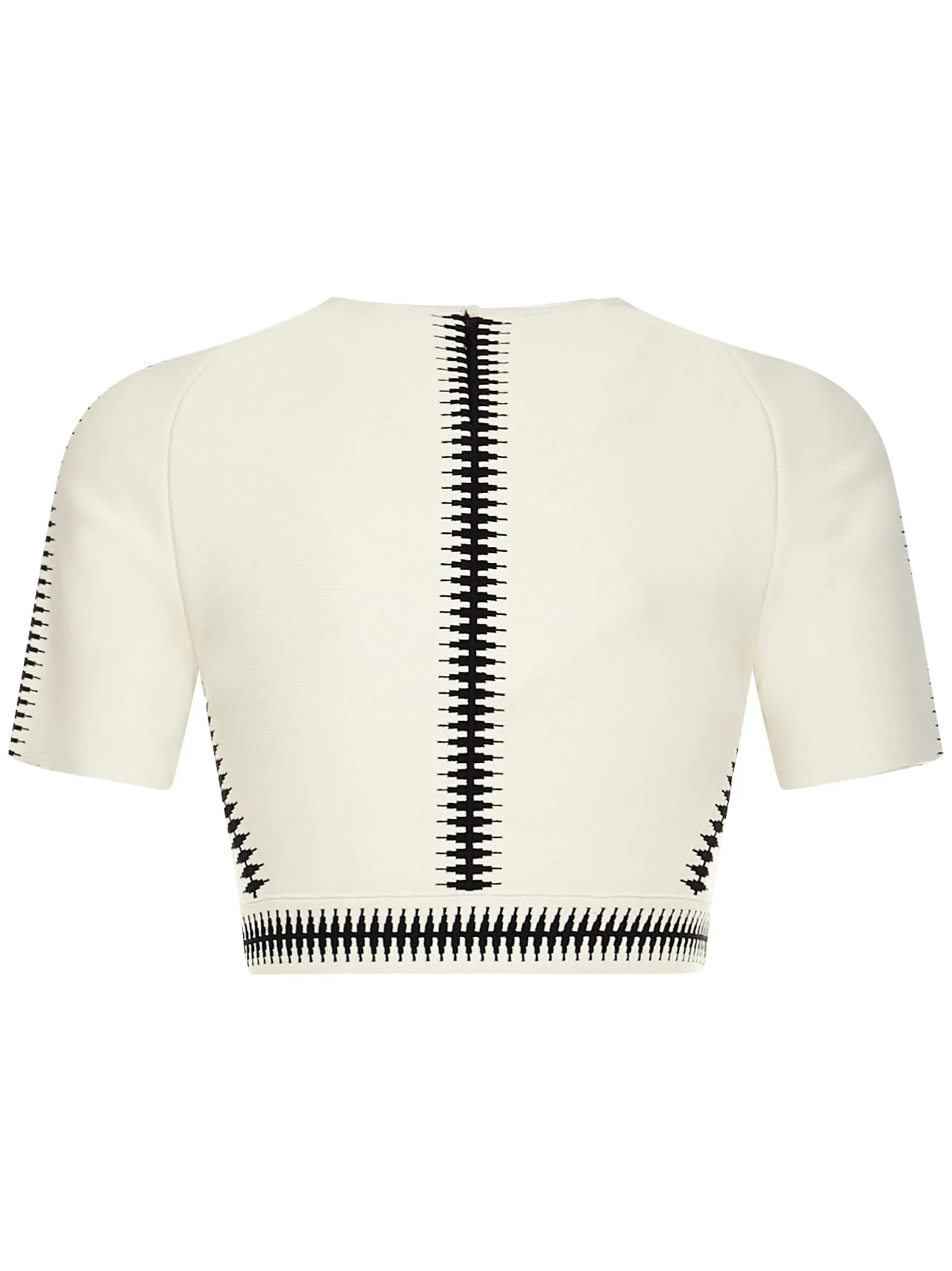 Alexander McQueen Short-Sleeved Cropped Top