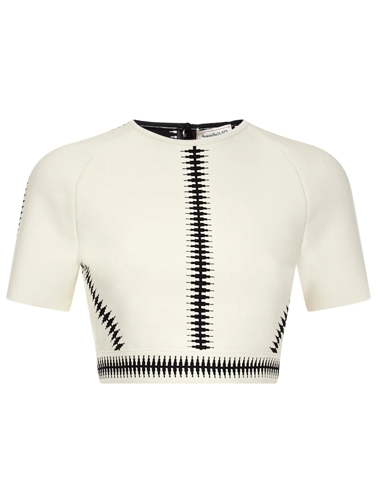 Alexander McQueen Short-Sleeved Cropped Top