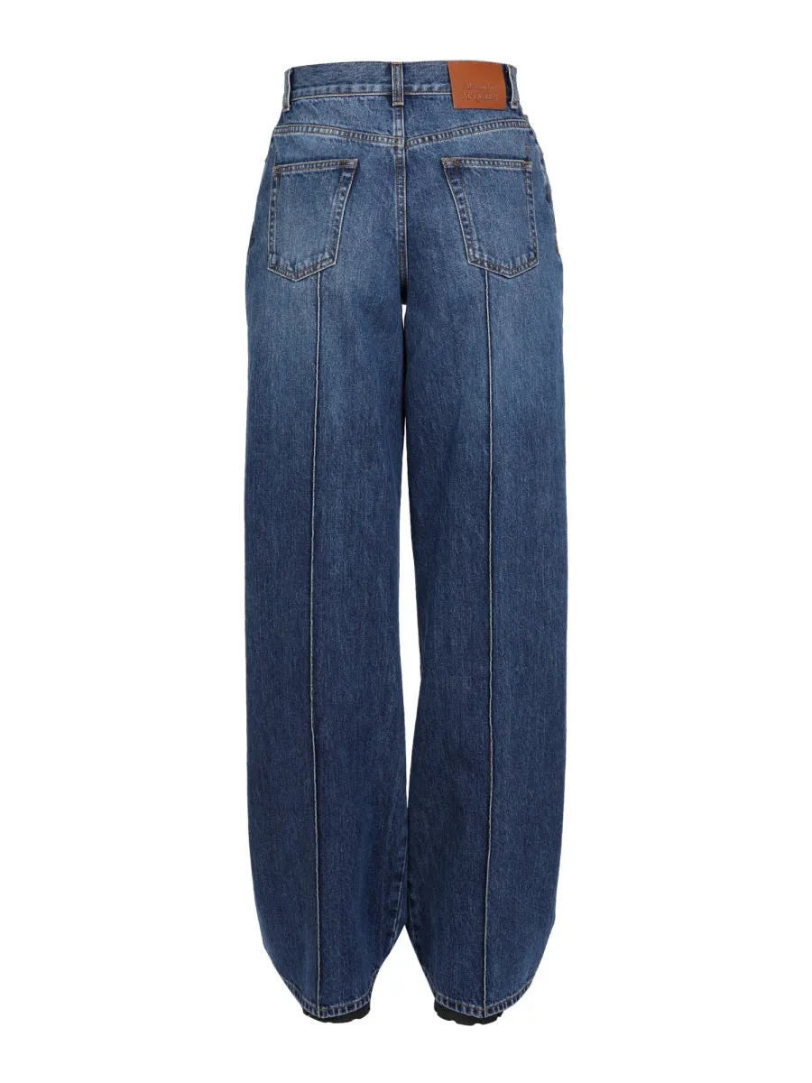 Alexander McQueen Washed Wide-Leg Jeans