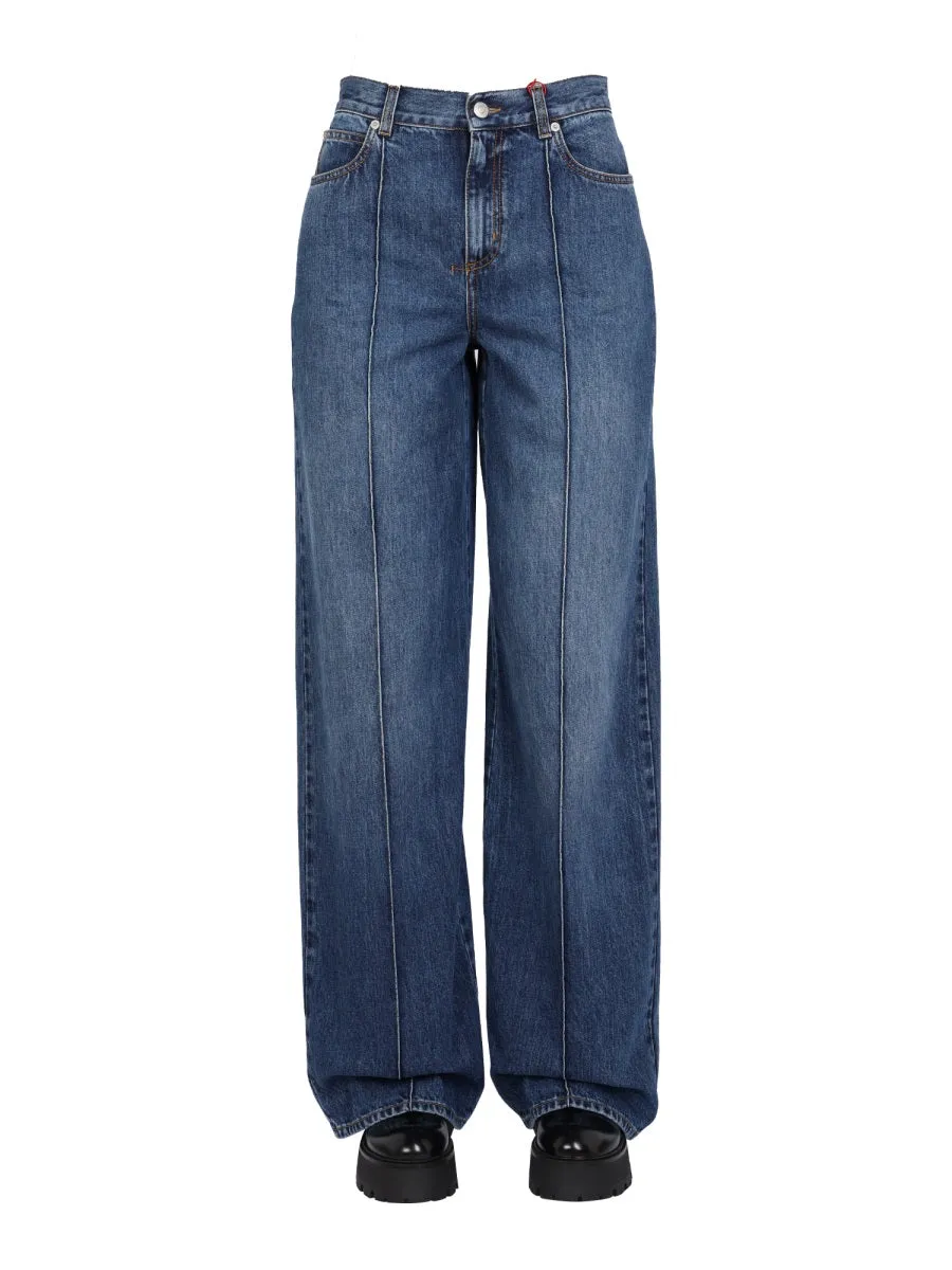 Alexander McQueen Washed Wide-Leg Jeans