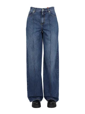 Alexander McQueen Washed Wide-Leg Jeans