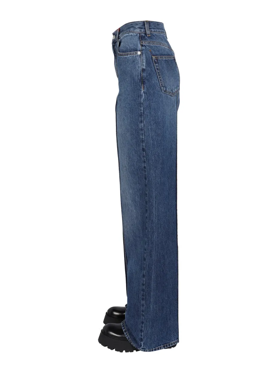 Alexander McQueen Washed Wide-Leg Jeans