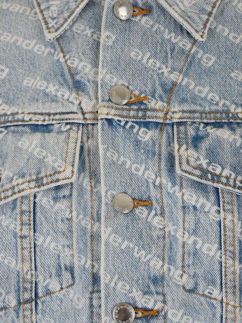 Alexander Wang Allover Logo Printed Denim Jacket
