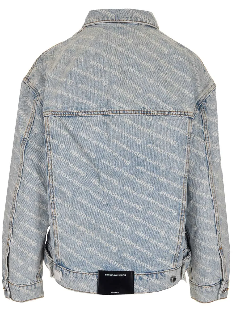 Alexander Wang Allover Logo Printed Denim Jacket