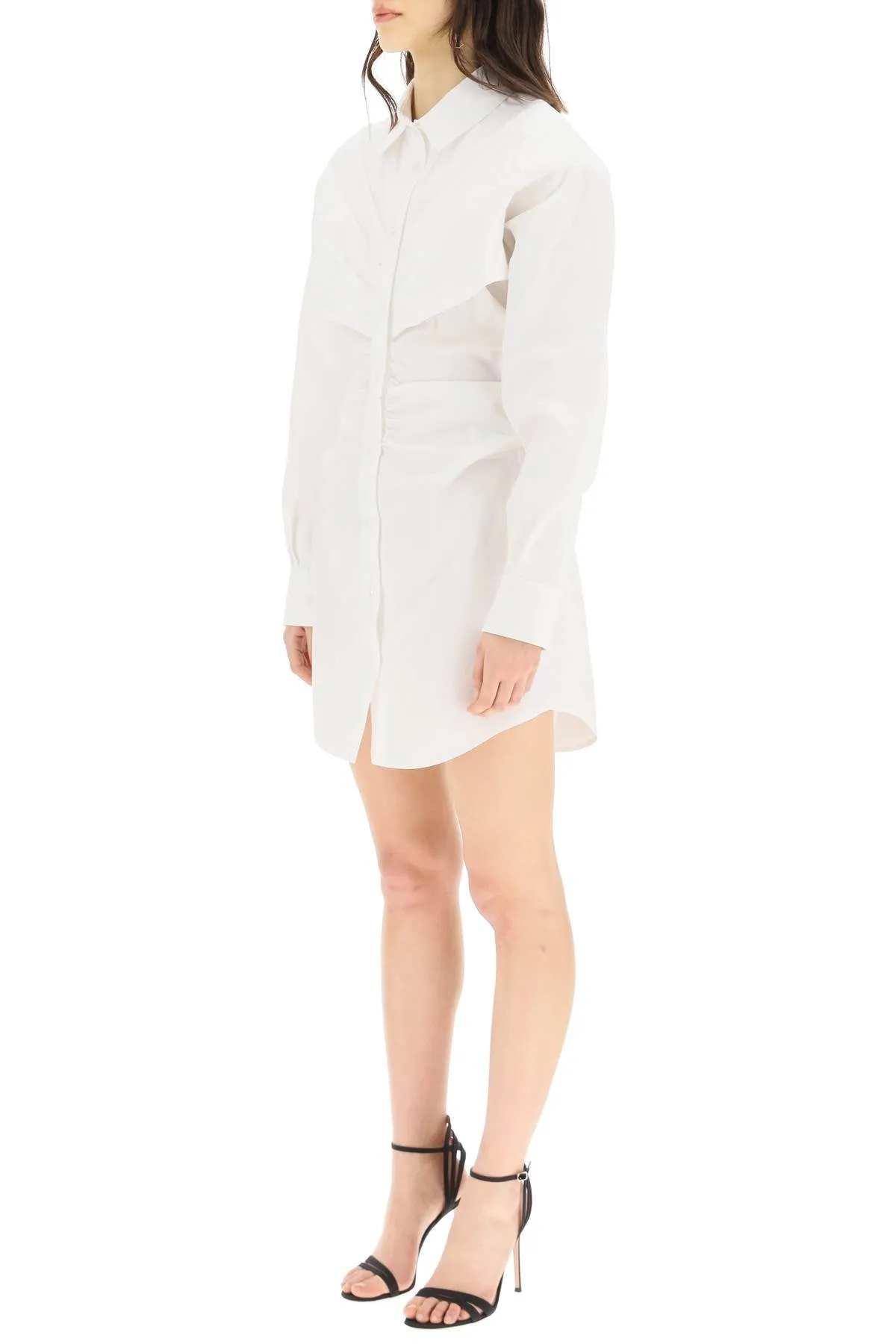 Alexander Wang Draped Hourglass Mini Shirt Dress