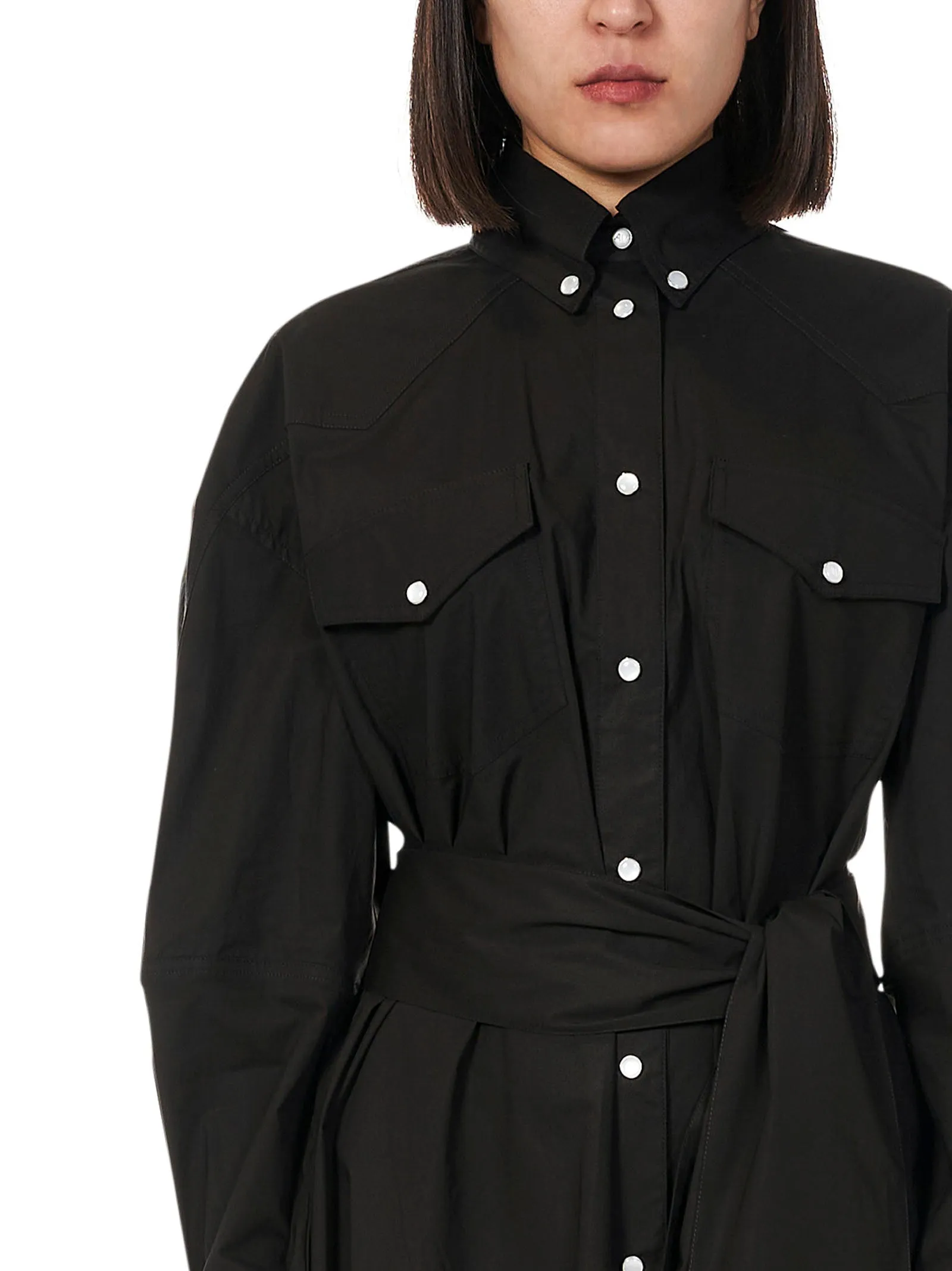 Alexandre Vauthier Tie-Waist Midi Shirt Dress
