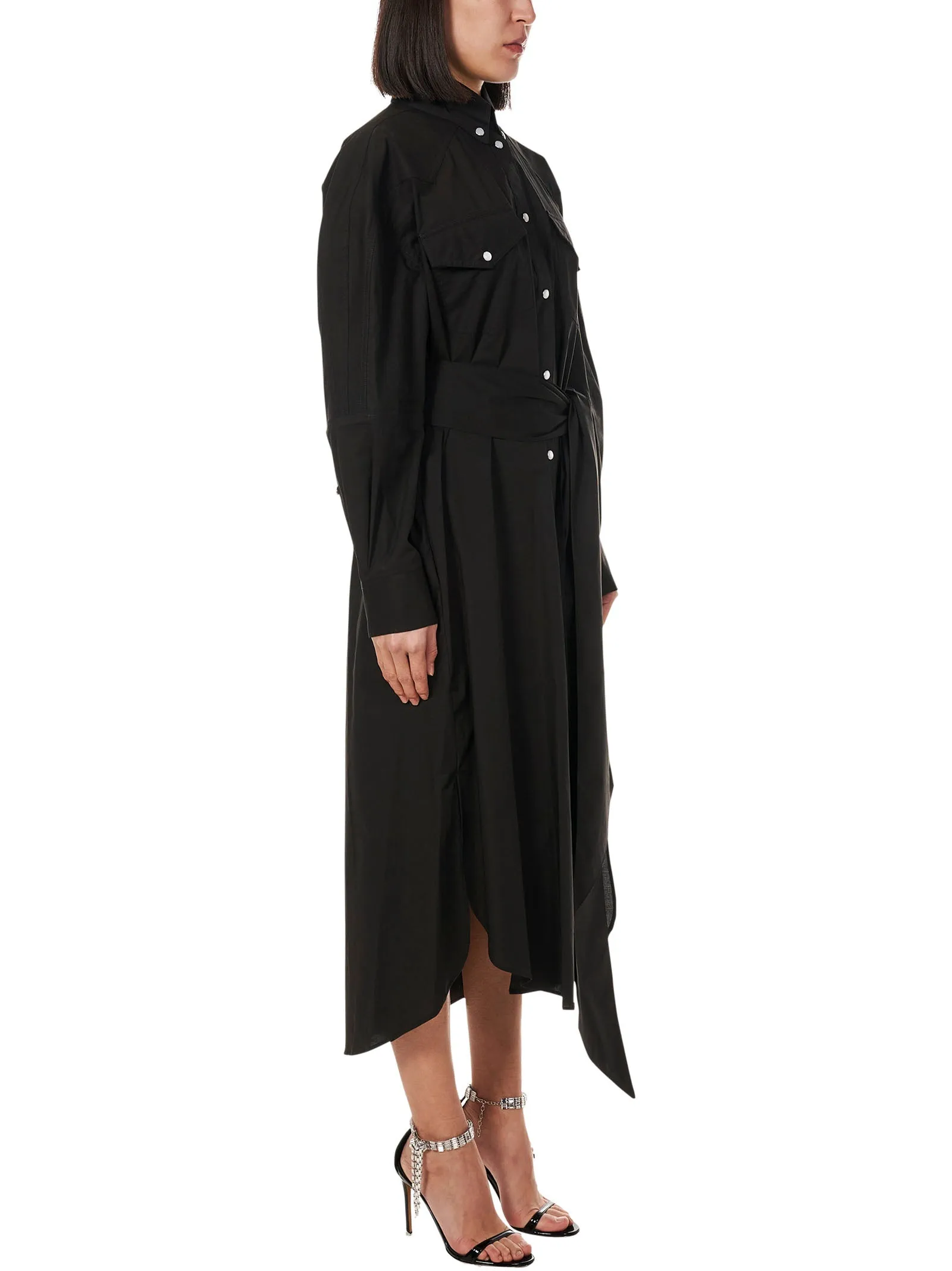 Alexandre Vauthier Tie-Waist Midi Shirt Dress