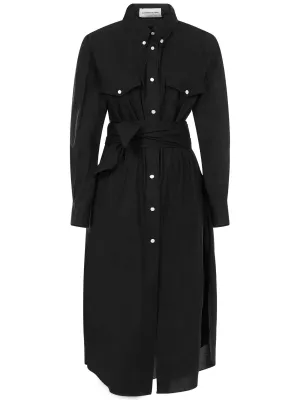 Alexandre Vauthier Tie-Waist Midi Shirt Dress