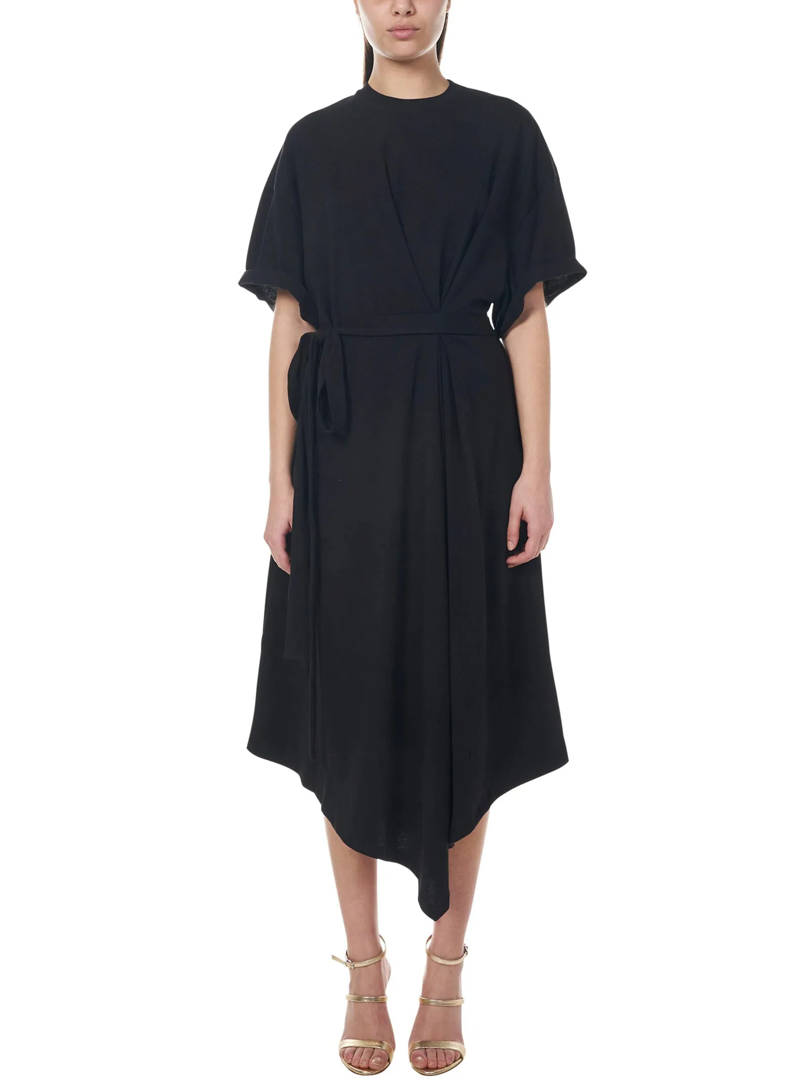 Alexandre Vauthier Tie-Waist Midi T-Shirt Dress
